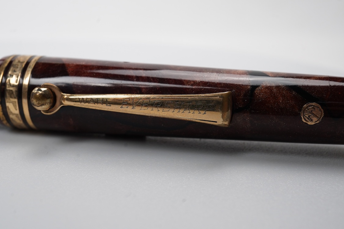 A Wahl Eversharp Doric fountain pen, lever filler with 14ct. gold nib